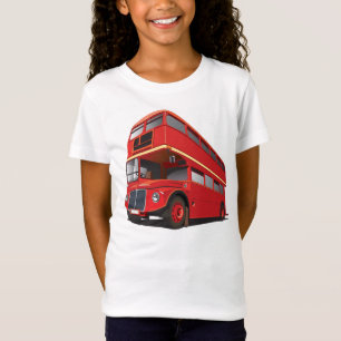 Camiseta Autobús Clásico Rojo de Dos Pisos Transporte Londr