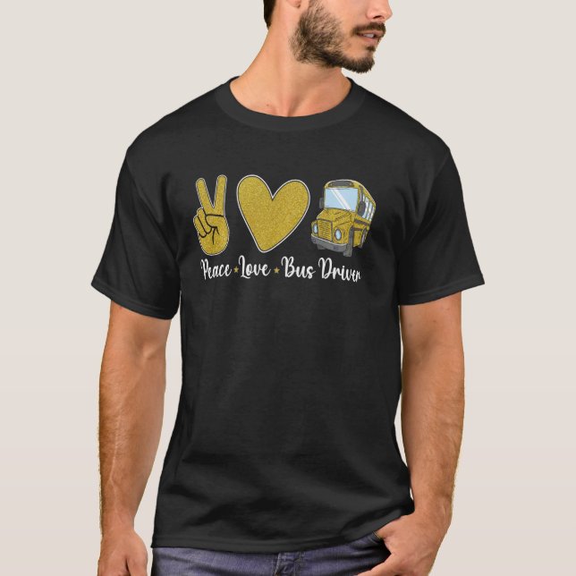 Camiseta Autobús De Amor Por La Paz, Conductor De Autobús C (Anverso)