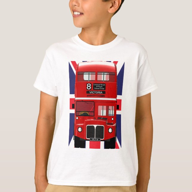 Camiseta Autobús de Londres con Union Jack (Anverso)