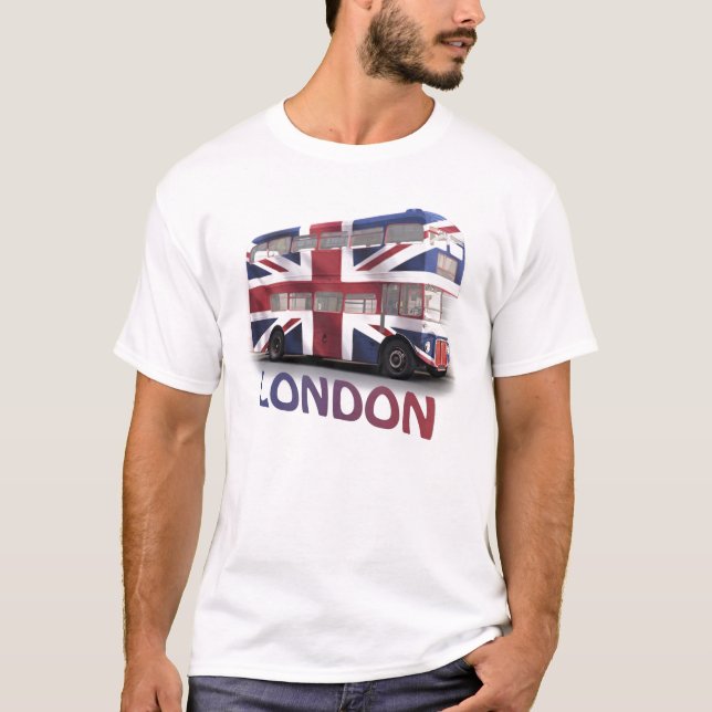 Camiseta Autobús de Londres con Union Jack (Anverso)