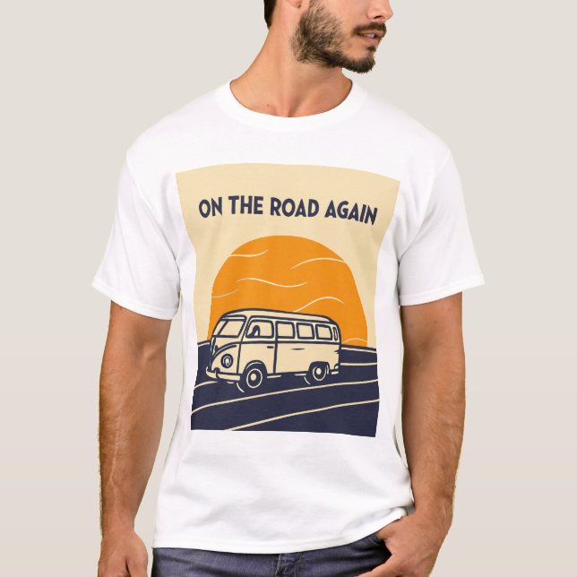 Camiseta Autobús de nuevo en la carretera Sunset 70s (Anverso)