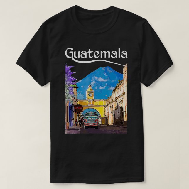 Camiseta Autobús de pollo de Guatemala Antigua Chapín Quetz (Diseño del anverso)