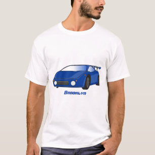 Camiseta Autobús deportivo azul con ilustracion aéreo