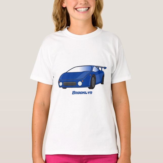 Camiseta Autobús deportivo azul con ilustracion aéreo (Anverso)