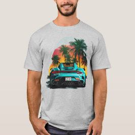 Camiseta Autobús deportivo Beach Turquoise Turbo Sports Car