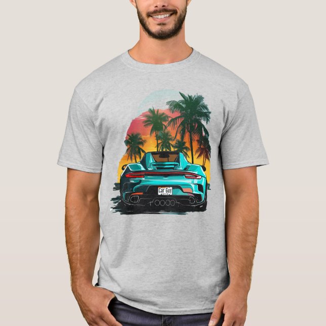 Camiseta Autobús deportivo Beach Turquoise Turbo Sports Car (Anverso)