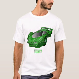Camiseta Autobús deportivo verde con ilustracion aéreo