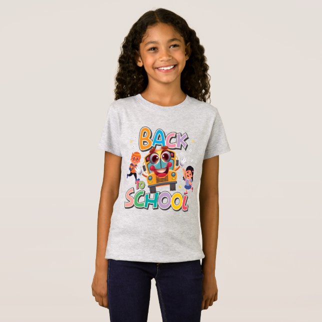 Camiseta Autobús divertido con niños, de vuelta a la escuel (Anverso completo)