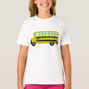 Camiseta Autobús Escolar Amarillo con Letrero de Parada