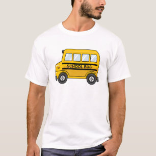 Camiseta Autobús escolar amarillo y negro del dibujo
