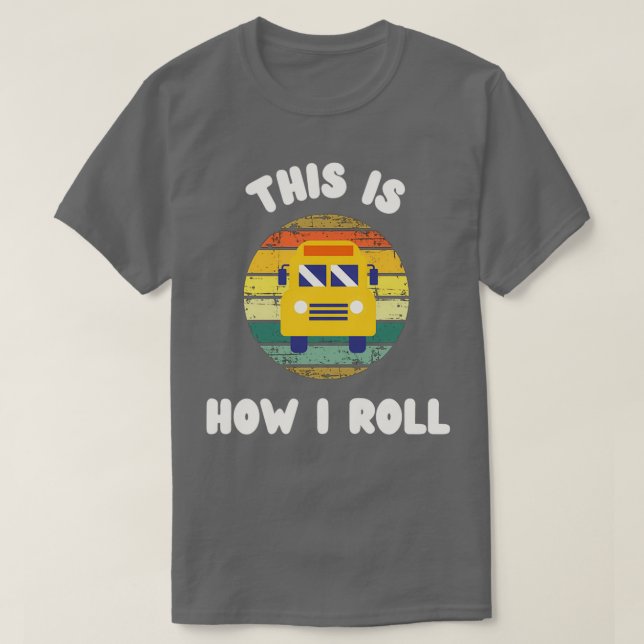 Camiseta Autobús escolar Así es como hago circular el texto (Diseño del anverso)