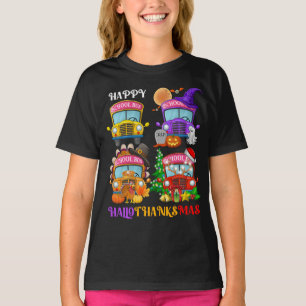 Camiseta Autobús escolar de brujas de Turquía Santa Feliz H