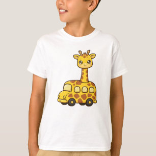 Camiseta Autobús Escolar de Jirafa Adorable - Kawaii Regres