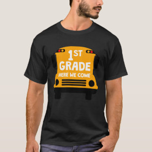 Camiseta Autobús escolar de primer grado aquí volvemos a la