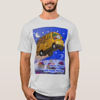 Camiseta Autobús escolar del vuelo de Santa