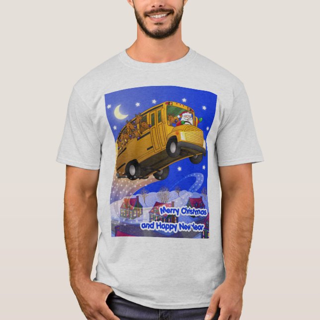Camiseta Autobús escolar del vuelo de Santa (Anverso)