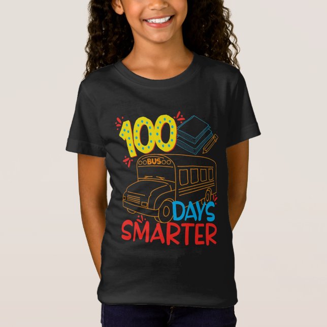 Camiseta Autobús escolar más inteligente de 100 días (Anverso)