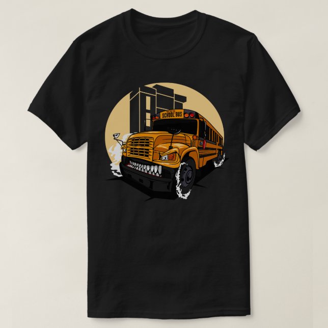 CAMISETA AUTOBÚS ESCOLAR MONSTER (Diseño del anverso)