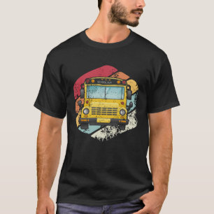 Camiseta Autobús escolar Retro Circle School Bus Driver