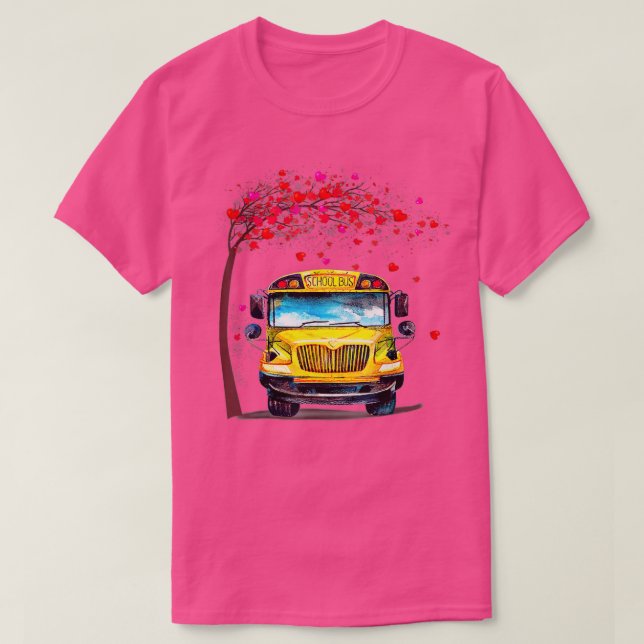 Camiseta Autobús escolar Valentine con bus de la escuela de (Diseño del anverso)