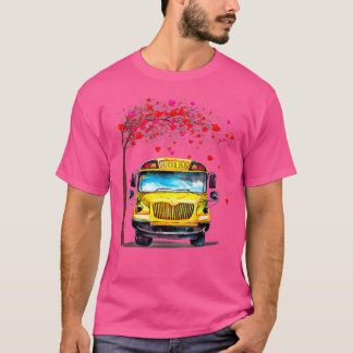 Camiseta Autobús escolar Valentine con bus de la escuela de