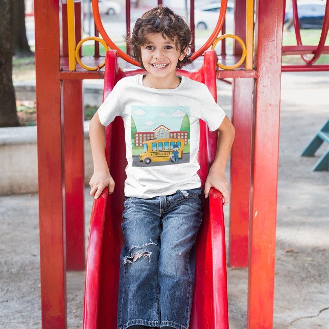 Camiseta Autobús Escolar Y Conductor (Subido por el creador)