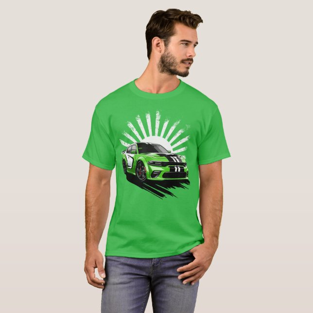Camiseta Autobús Green Musculum Turbo Sports Race Car (Anverso completo)