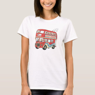 Camiseta Autobús Londres de Dos Pisos Juguetón Dibujo Retro