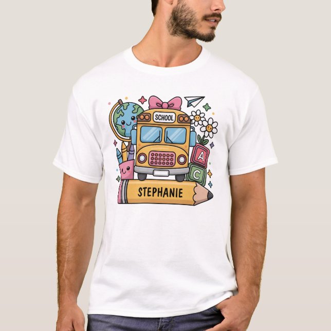 Camiseta Autobús personalizado de regreso a la escuela - Pe (Anverso)