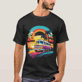 Camiseta Autobús Retro Al Amanecer