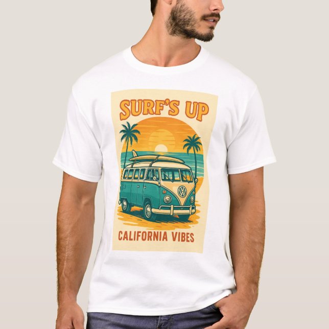 Camiseta Autobús Retro California VW (Anverso)