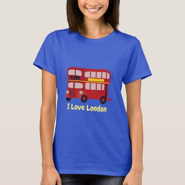 Camiseta Autobús Rojo de Londres con doble capa ilustrada (Anverso)