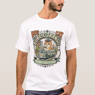 Camiseta Autobús Transporte Público Gato Autobús Transporte