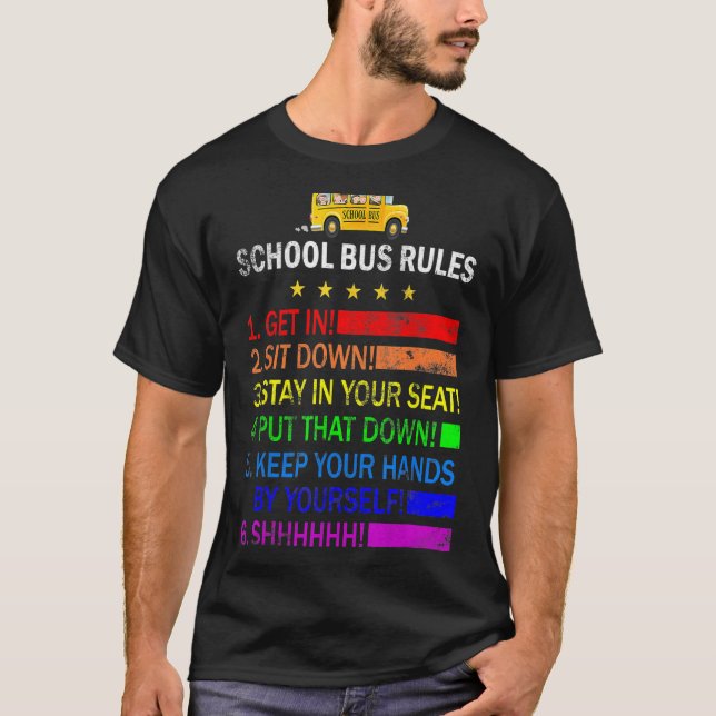 Camiseta Autobuses De Autobús Escolar De Normas De Autobús  (Anverso)