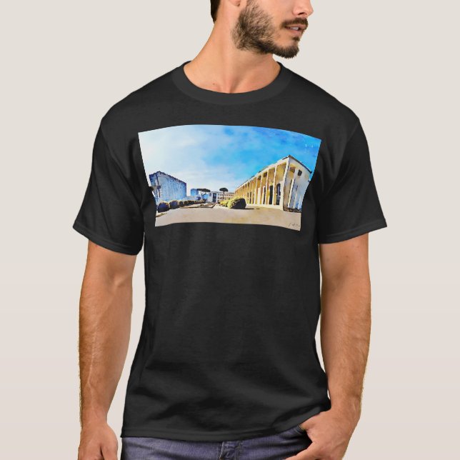 Camiseta Autobuses Y Edificios De Pinos Eur Romaníes (Anverso)