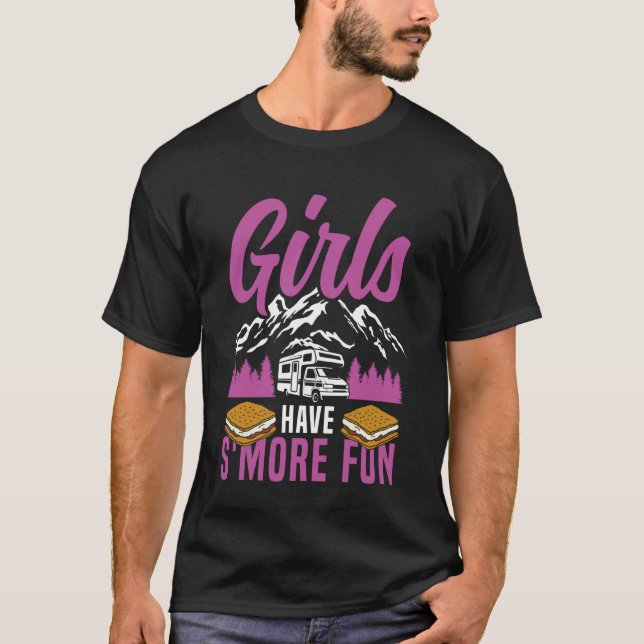 Camiseta Autocaravana Camping Fuego de Campamento Retro Pun (Anverso)