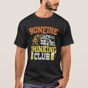 Camiseta Autocaravana Camping Fuego Retro Borracho Alcohol 