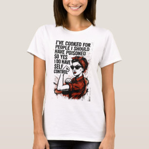 Camiseta Autocontrol – Poder Feminista Retro Sarcástico
