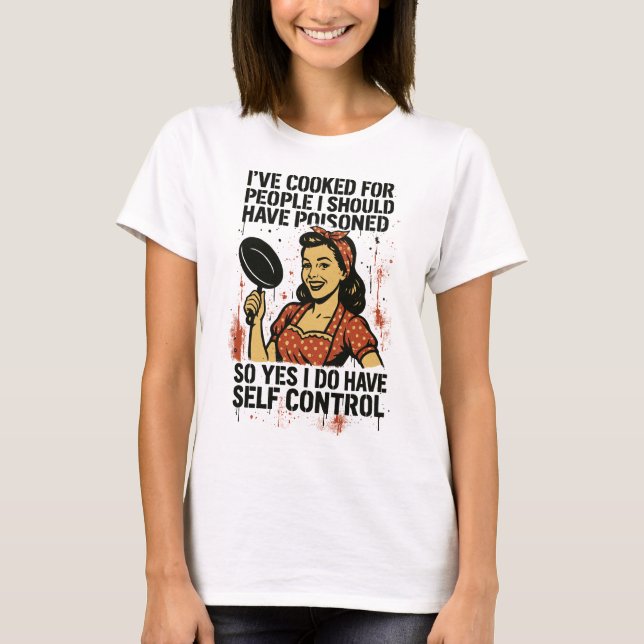 Camiseta Autocontrol – Poder Feminista Retro Sarcástico (Anverso)