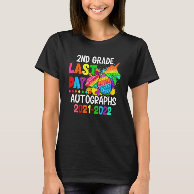 Camiseta Autografías De Último Día Para Niños De Segundo Gr (Anverso)