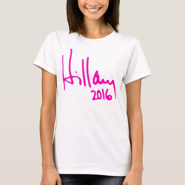 CAMISETA AUTÓGRAFO DE "HILLARY 2016" (Anverso)
