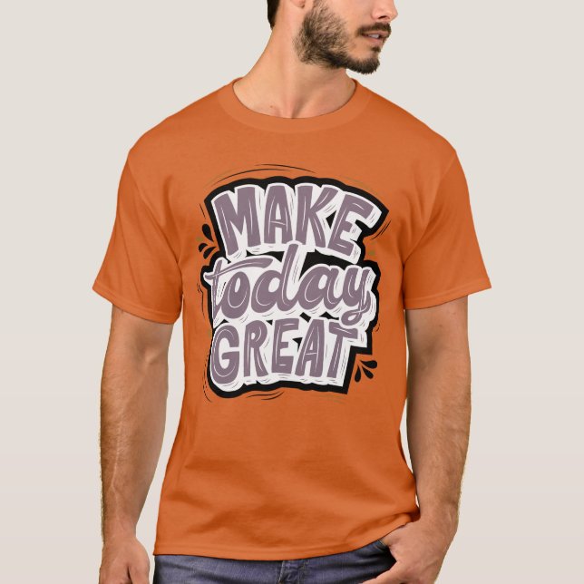Camiseta Autohablar l motivación diaria citar naranja color (Anverso)