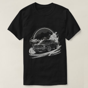 Camiseta Automóvil de deriva con senderos de humo