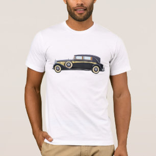 Camiseta Automóvil de lujo negro y dorado clásico vintage