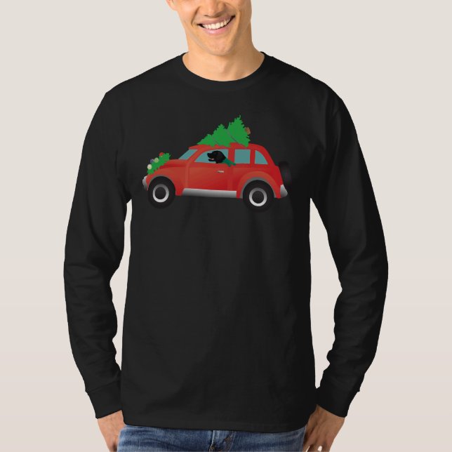 Camiseta Automóvil de Navidades rojos de Laboratorio Negro  (Anverso)