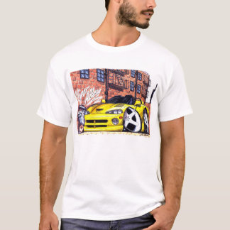 Camiseta Automóvil descubierto/frente amarillos de