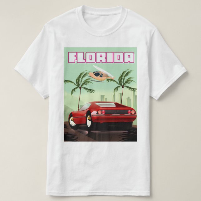 Camiseta Automóvil retro de Florida (Diseño del anverso)