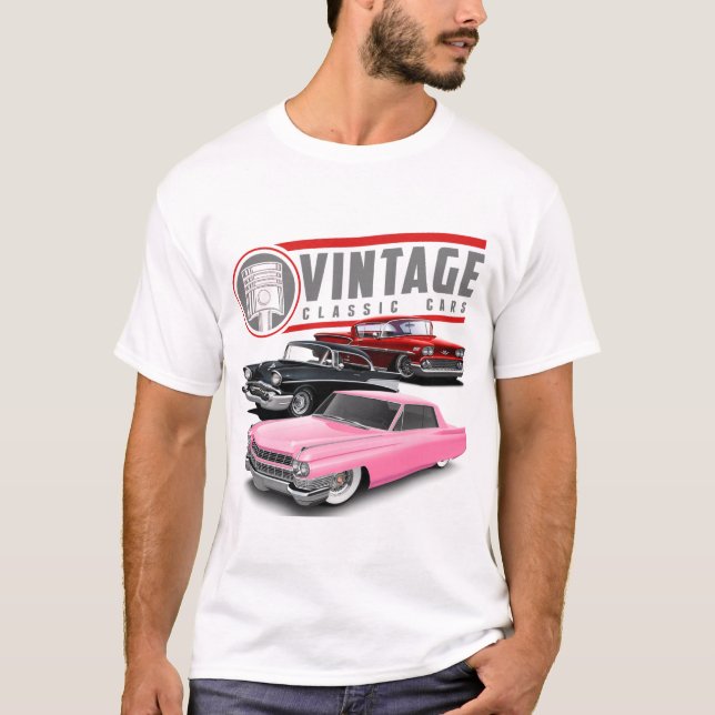Camiseta Automóviles clásicos retro (Anverso)