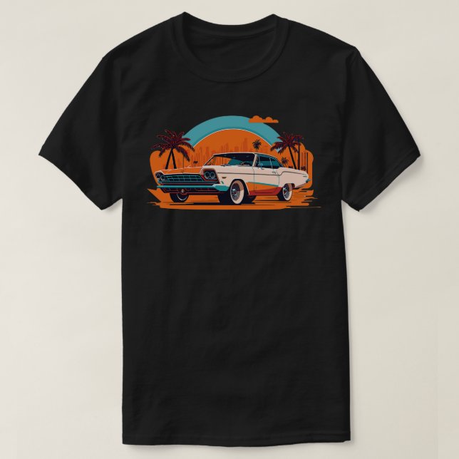 Camiseta Automóviles clásicos retro (Diseño del anverso)