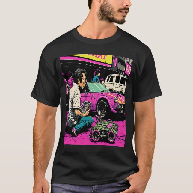 Camiseta Automóviles de control remoto de pop para coches e (Anverso)